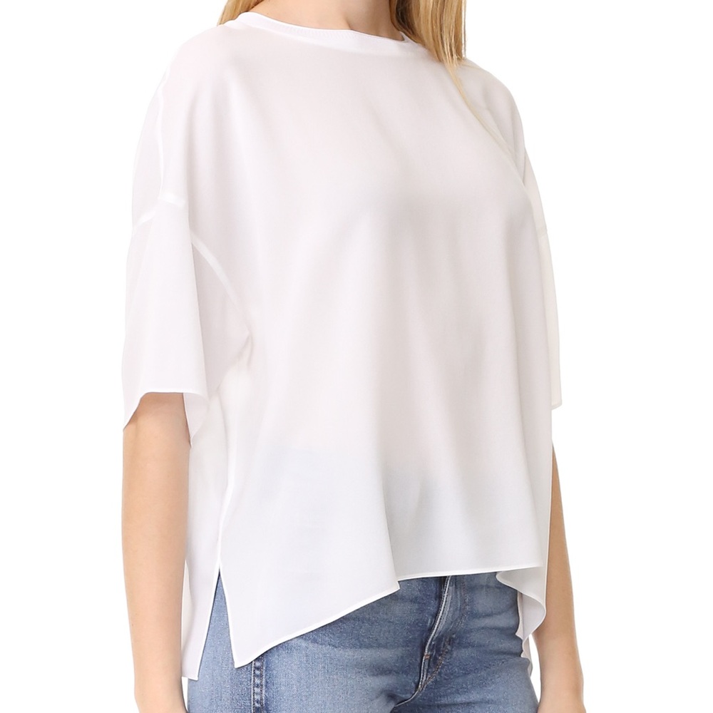 Vince Rib Silk Neck Tee | XS